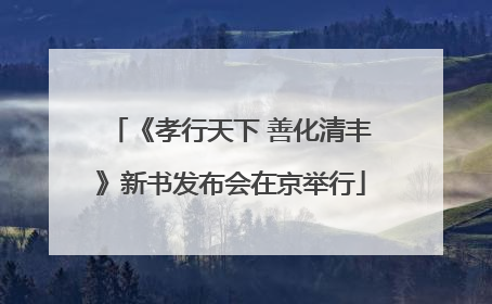 《孝行天下 善化清丰》新书发布会在京举行