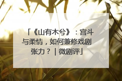 《山有木兮》：宫斗与柔情，如何兼修戏剧张力？｜微剧评