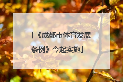 《成都市体育发展条例》今起实施