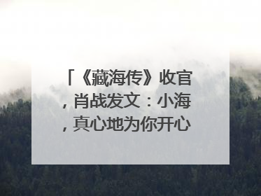 《藏海传》收官，肖战发文：小海，真心地为你开心！你看，有这么多人懂你！