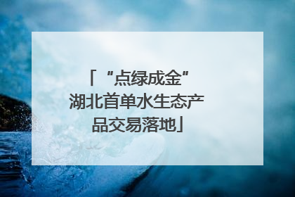 “点绿成金” 湖北首单水生态产品交易落地