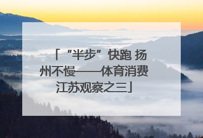 “半步”快跑 扬州不慢——体育消费江苏观察之三