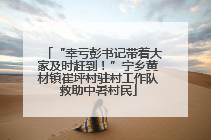 “幸亏彭书记带着大家及时赶到！”宁乡黄材镇崔坪村驻村工作队救助中暑村民
