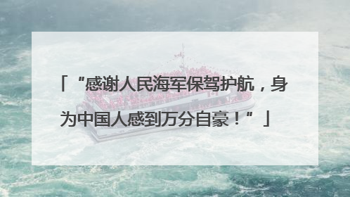 “感谢人民海军保驾护航，身为中国人感到万分自豪！”