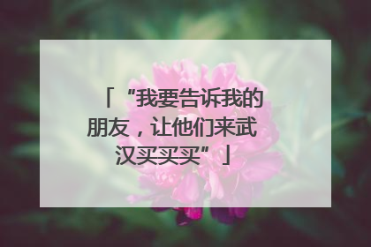 “我要告诉我的朋友，让他们来武汉买买买”