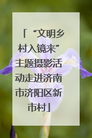 “文明乡村入镜来”主题摄影活动走进济南市济阳区新市村