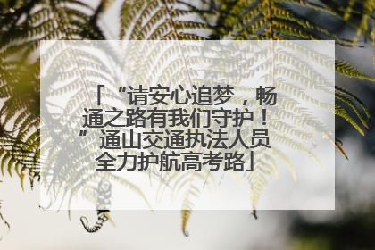 “请安心追梦，畅通之路有我们守护！”通山交通执法人员全力护航高考路