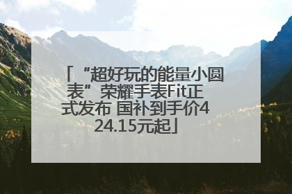 “超好玩的能量小圆表”荣耀手表Fit正式发布 国补到手价424.15元起
