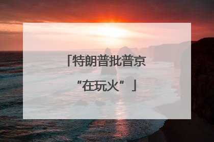 特朗普批普京“在玩火”