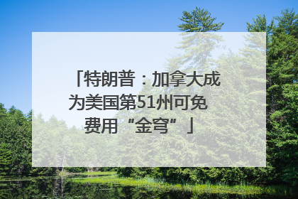 特朗普：加拿大成为美国第51州可免费用“金穹”