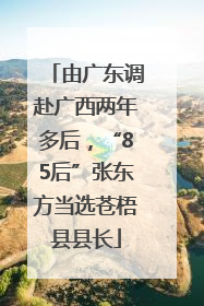 由广东调赴广西两年多后，“85后”张东方当选苍梧县县长