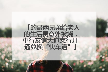 的哥两兄弟给老人的生活费意外被烧，中行友谊大道支行开通兑换“快车道”