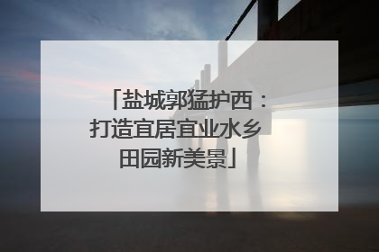 盐城郭猛护西：打造宜居宜业水乡田园新美景
