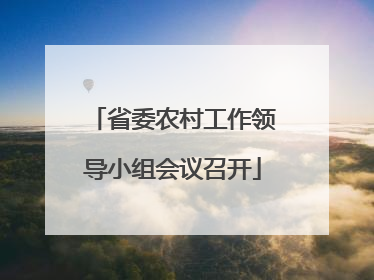 省委农村工作领导小组会议召开