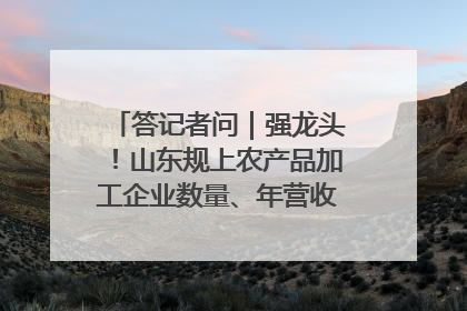 答记者问｜强龙头！山东规上农产品加工企业数量、年营收均居全国首位