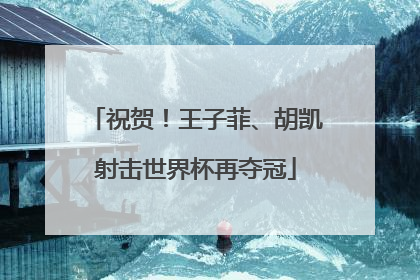 祝贺！王子菲、胡凯射击世界杯再夺冠