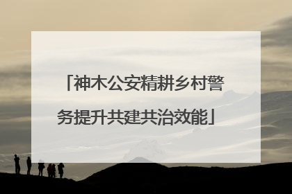 神木公安精耕乡村警务提升共建共治效能