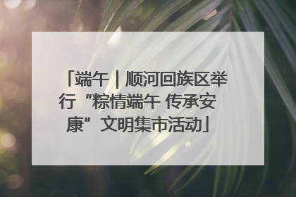 端午｜顺河回族区举行“粽情端午 传承安康”文明集市活动