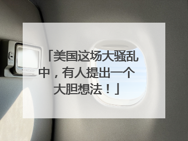 美国这场大骚乱中，有人提出一个大胆想法！