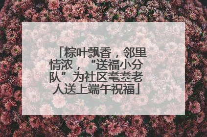 粽叶飘香，邻里情浓，“送福小分队”为社区耄耋老人送上端午祝福