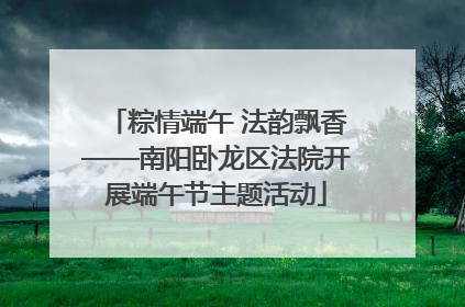 粽情端午 法韵飘香——南阳卧龙区法院开展端午节主题活动
