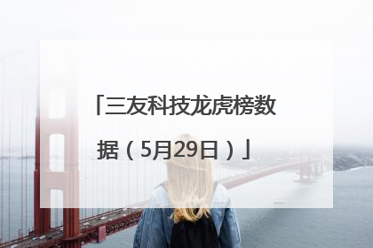 三友科技龙虎榜数据（5月29日）