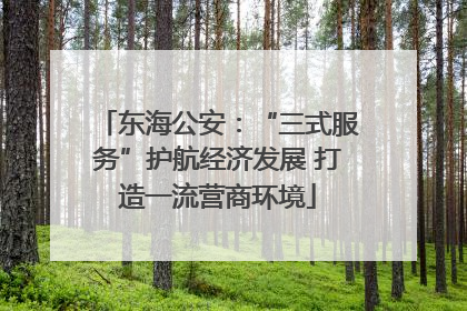 东海公安：“三式服务”护航经济发展 打造一流营商环境