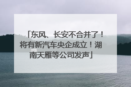 东风、长安不合并了！将有新汽车央企成立！湖南天雁等公司发声