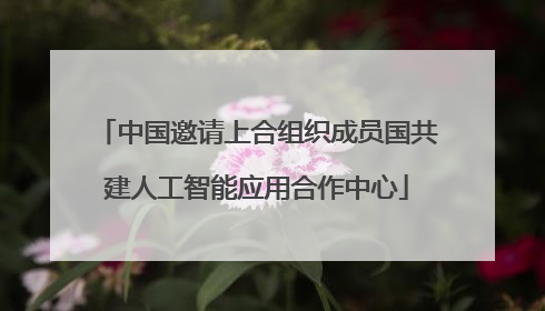 中国邀请上合组织成员国共建人工智能应用合作中心