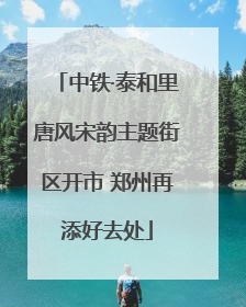 中铁·泰和里唐风宋韵主题街区开市 郑州再添好去处