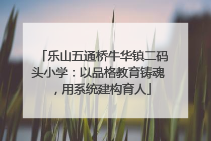 乐山五通桥牛华镇二码头小学：以品格教育铸魂，用系统建构育人