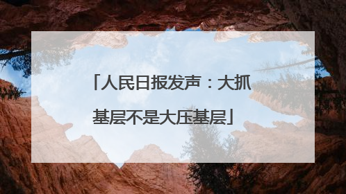 人民日报发声：大抓基层不是大压基层