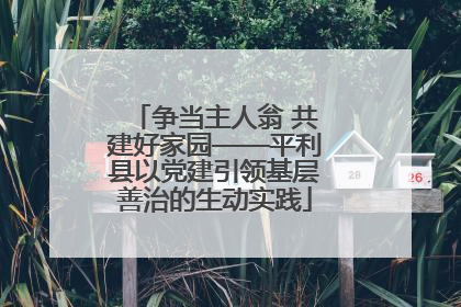 争当主人翁 共建好家园——平利县以党建引领基层善治的生动实践