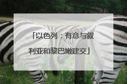以色列：有意与叙利亚和黎巴嫩建交