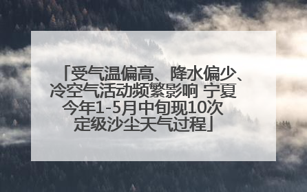 受气温偏高、降水偏少、冷空气活动频繁影响 宁夏今年1-5月中旬现10次定级沙尘天气过程