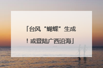 台风“蝴蝶”生成！或登陆广西沿海