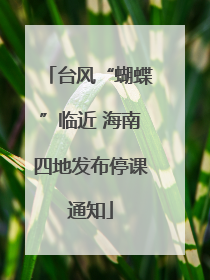 台风“蝴蝶”临近 海南四地发布停课通知