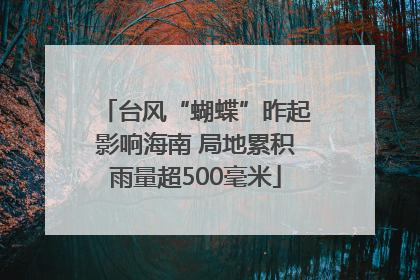 台风“蝴蝶”昨起影响海南 局地累积雨量超500毫米