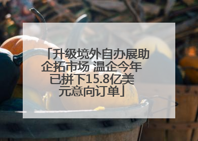 升级境外自办展助企拓市场 温企今年已拼下15.8亿美元意向订单
