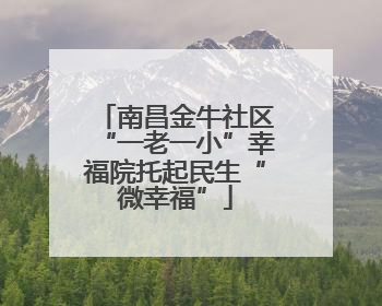 南昌金牛社区“一老一小”幸福院托起民生“微幸福”