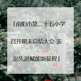 南阳市第二十五小学召开期末总结大会 表彰先进赋能新征程
