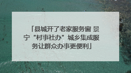 县城开了老家服务窗 景宁“村事社办”城乡集成服务让群众办事更便利