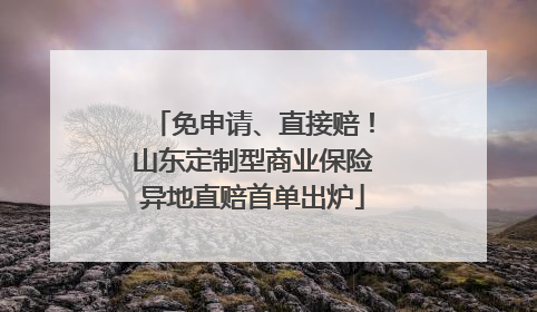 免申请、直接赔！山东定制型商业保险异地直赔首单出炉