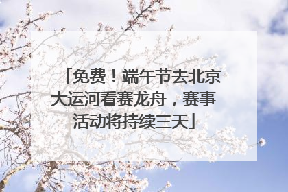 免费！端午节去北京大运河看赛龙舟，赛事活动将持续三天