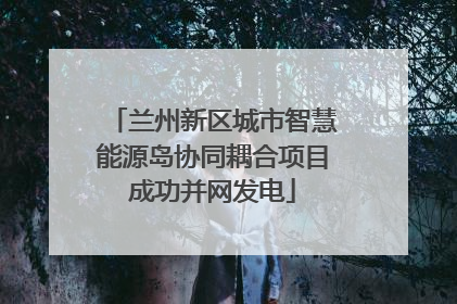 兰州新区城市智慧能源岛协同耦合项目成功并网发电