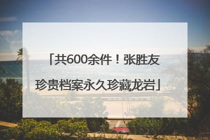 共600余件！张胜友珍贵档案永久珍藏龙岩
