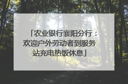 农业银行襄阳分行：欢迎户外劳动者到服务站充电热饭休息
