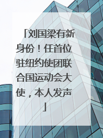 刘国梁有新身份！任首位驻纽约使团联合国运动会大使，本人发声