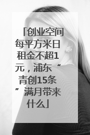 创业空间每平方米日租金不超1元，浦东“青创15条”满月带来什么