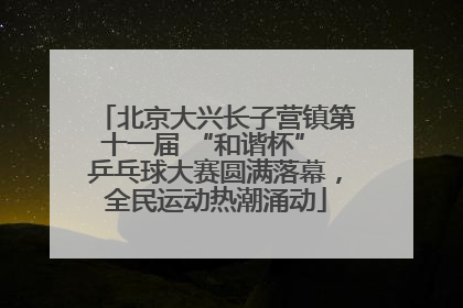 北京大兴长子营镇第十一届 “和谐杯” 乒乓球大赛圆满落幕，全民运动热潮涌动